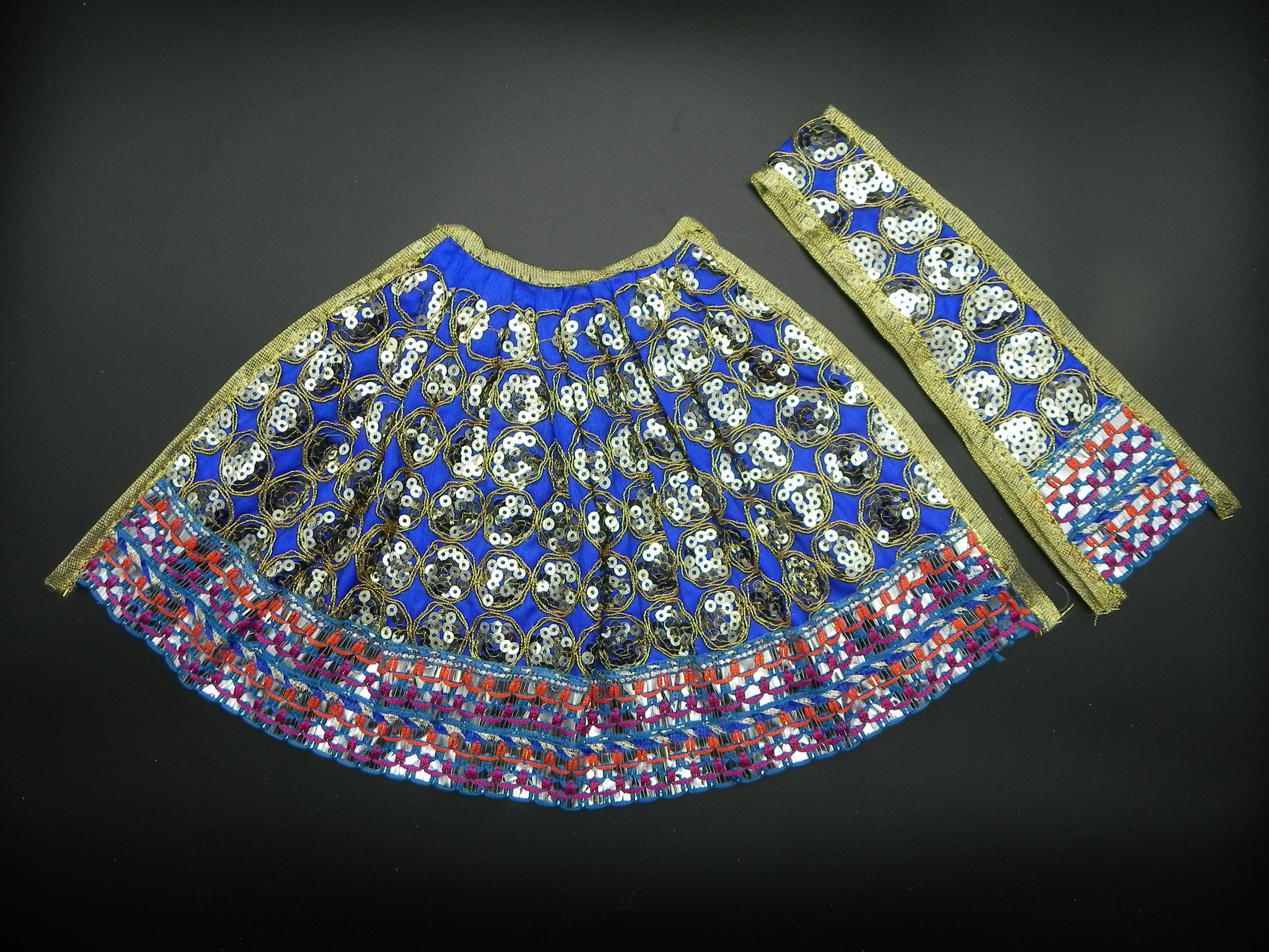 Round Chamki Design Lehenga and Patka Set Height-8 inch