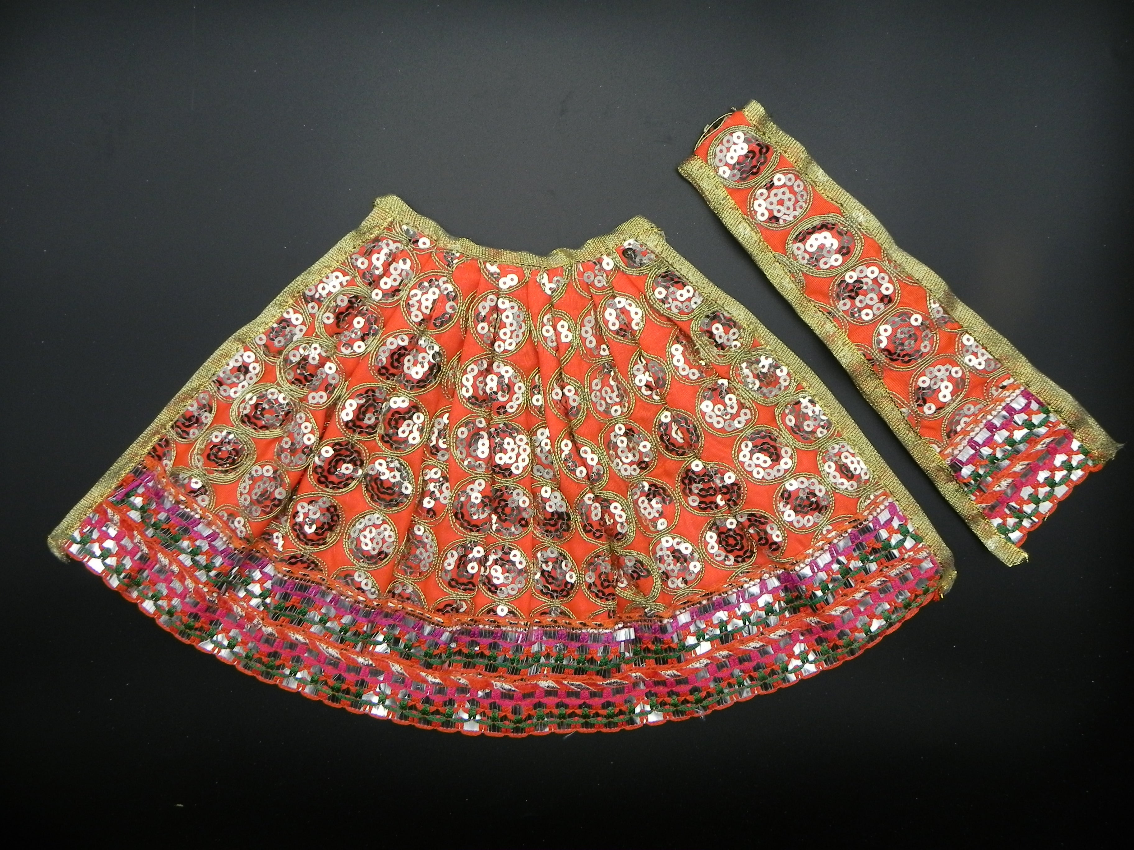 Round Chamki Design Lehenga and Patka Set Height-8 inch