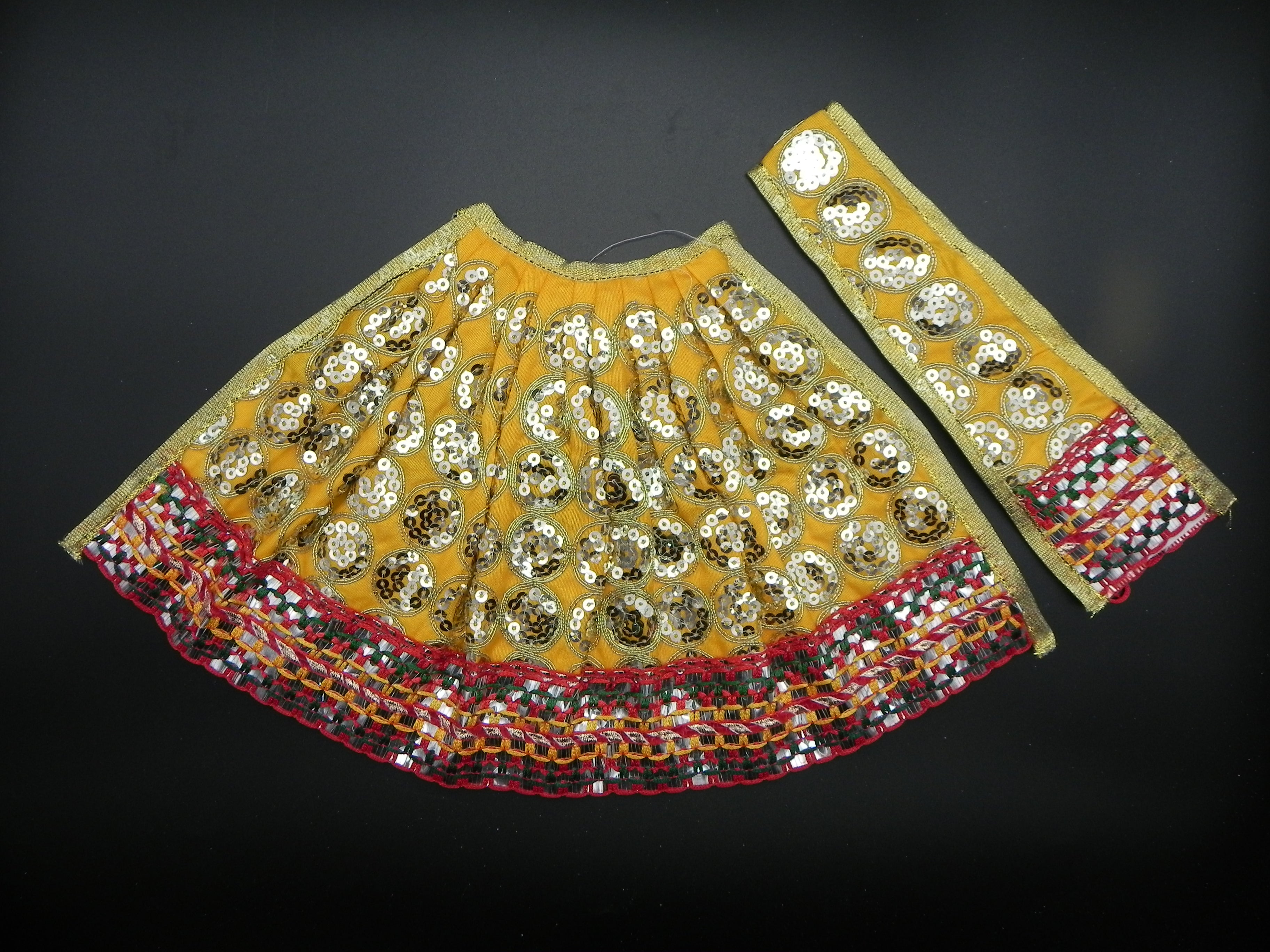 Round Chamki Design Lehenga and Patka Set Height-8 inch