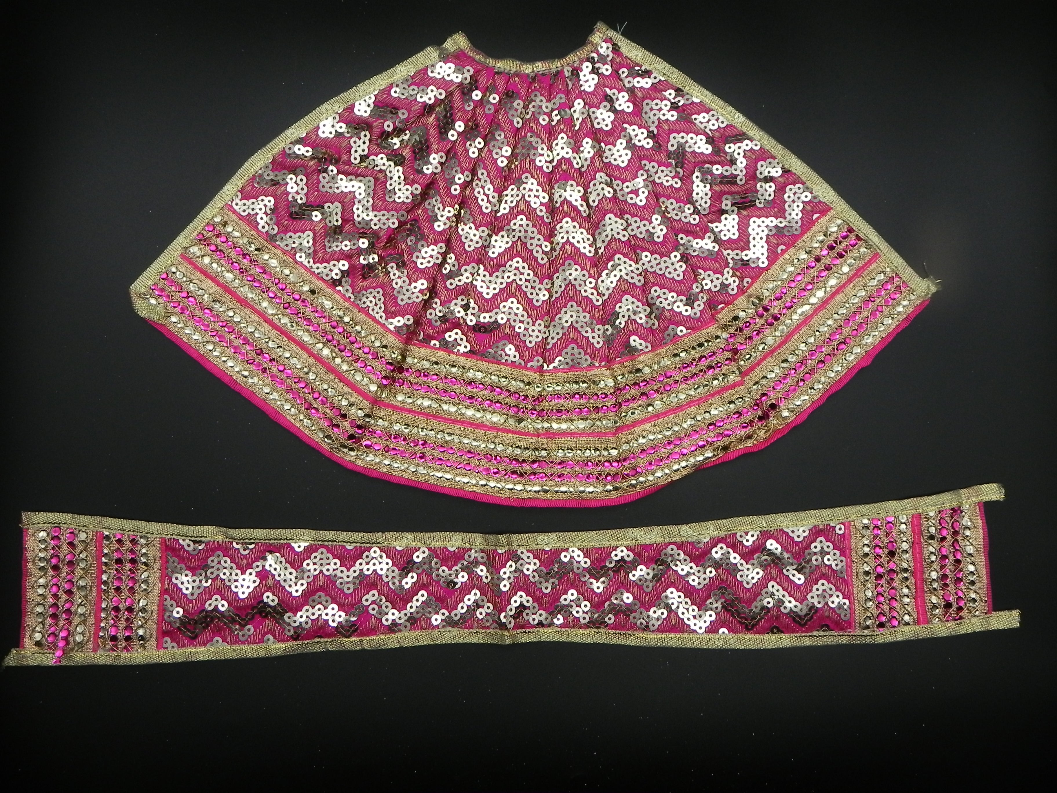 Mirror Design Lehenga and Patka Set Height-8 inch