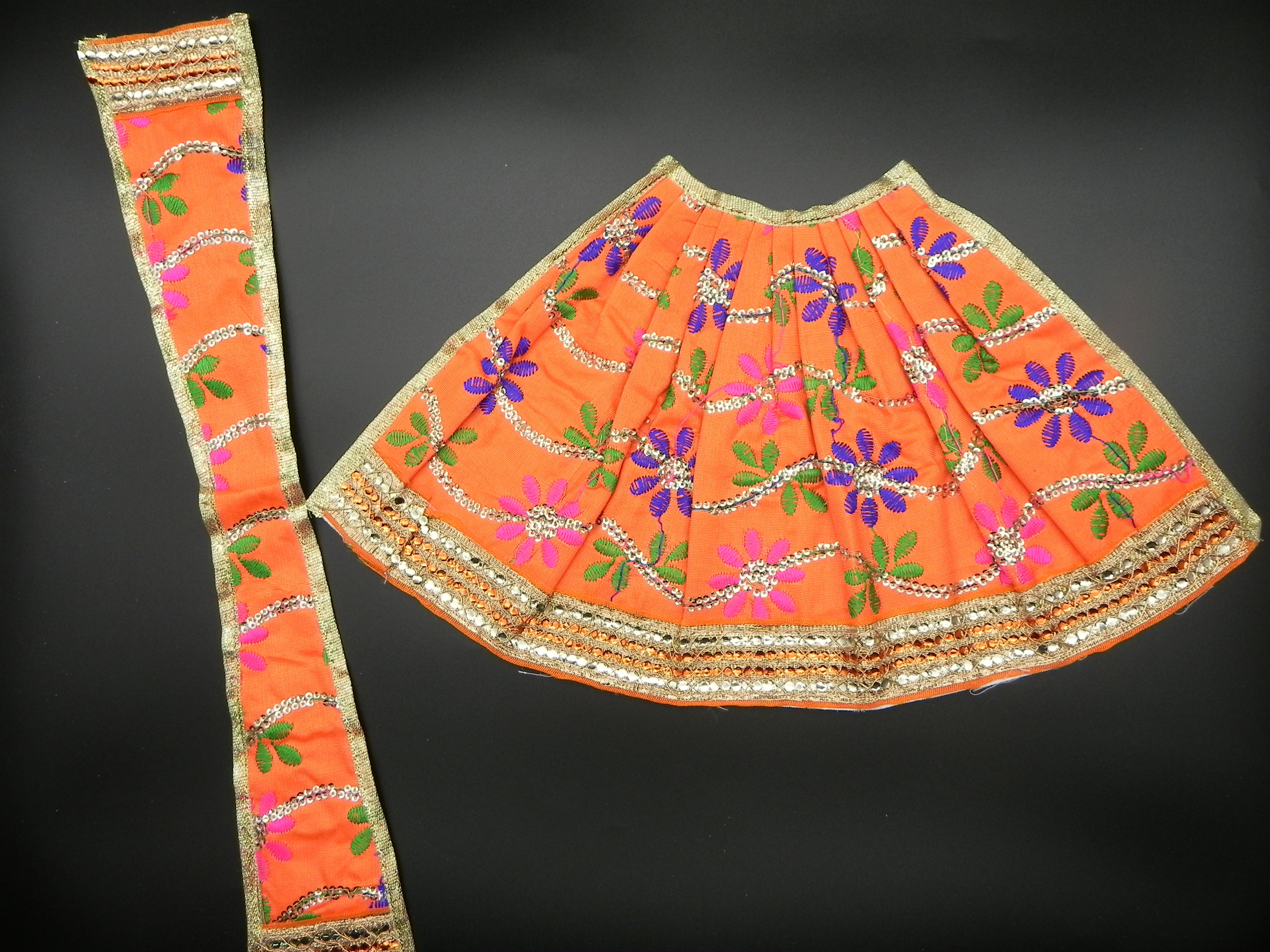 Flower Design Lehenga and Patka Set  Height - 8 inch