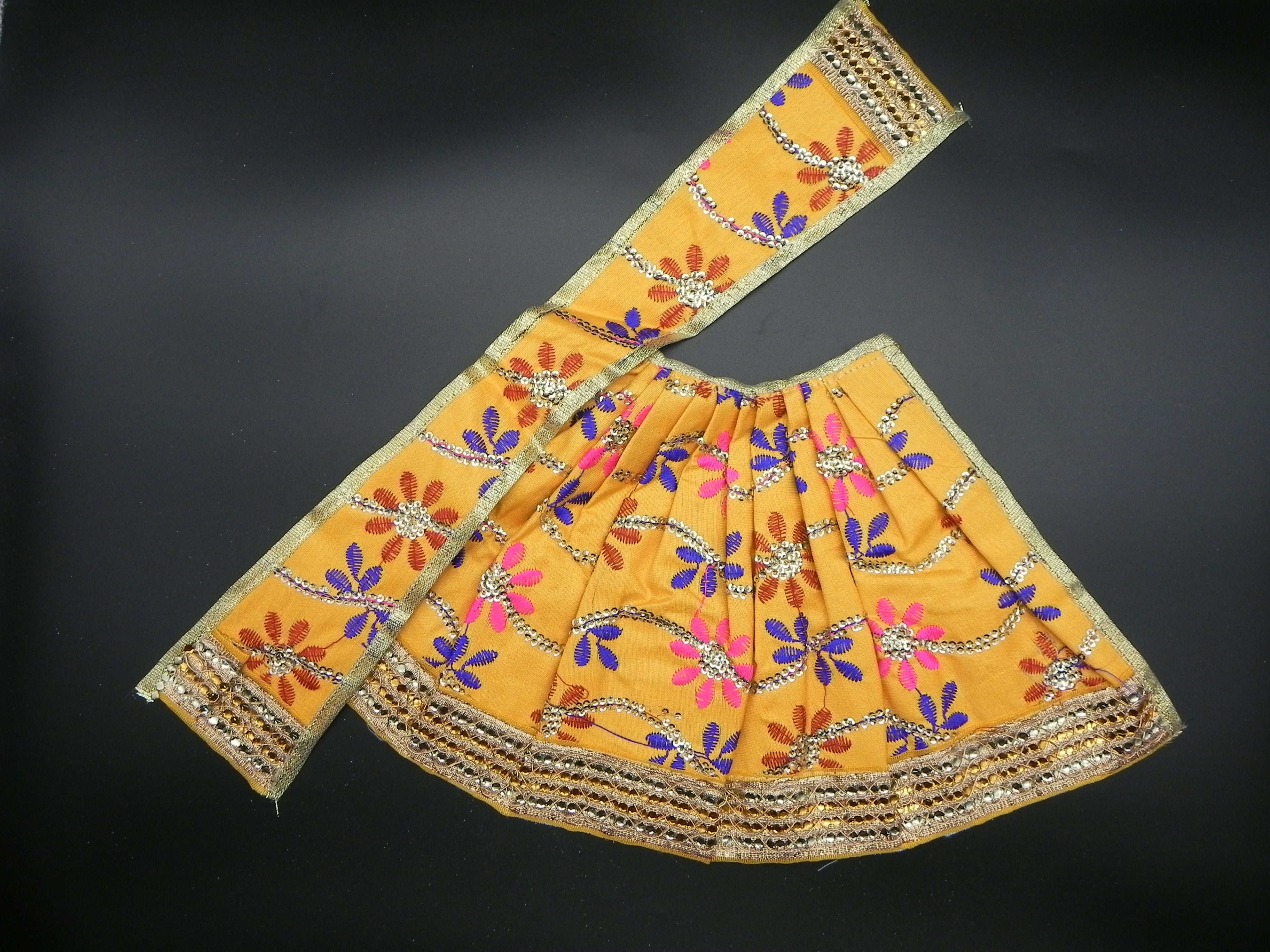 Flower Design Lehenga and Patka Set  Height - 8 inch