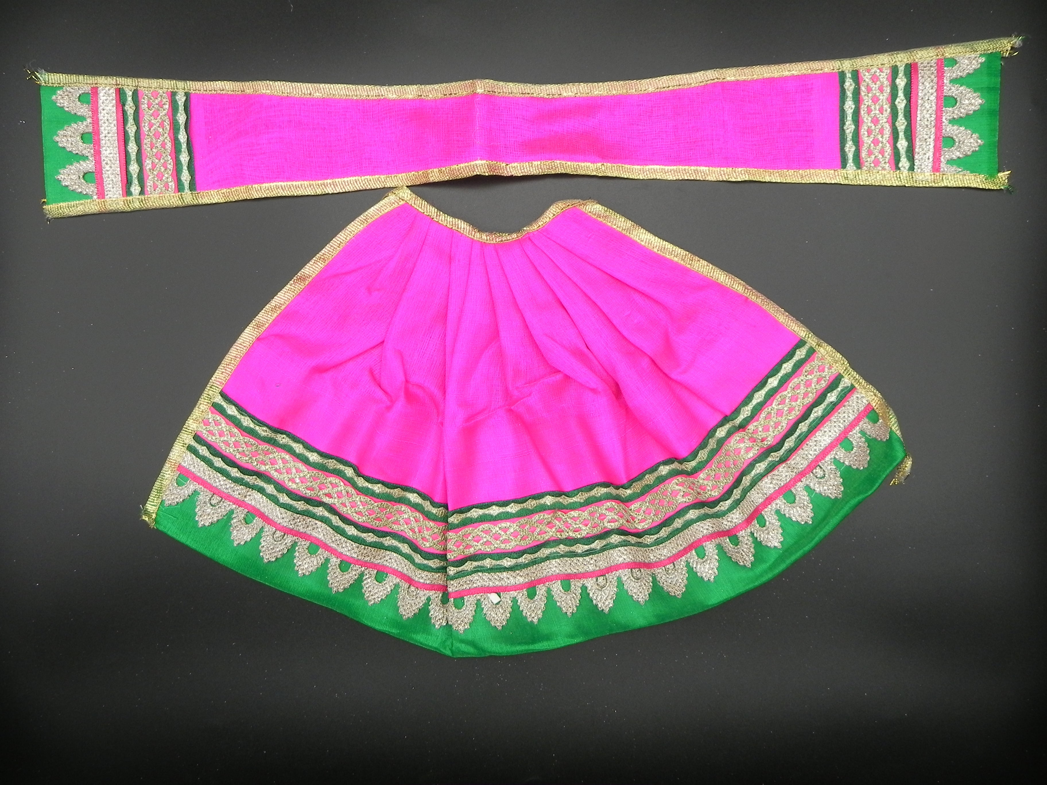 Lehanga and Patka Set with Umbrella Border Height-8 inch