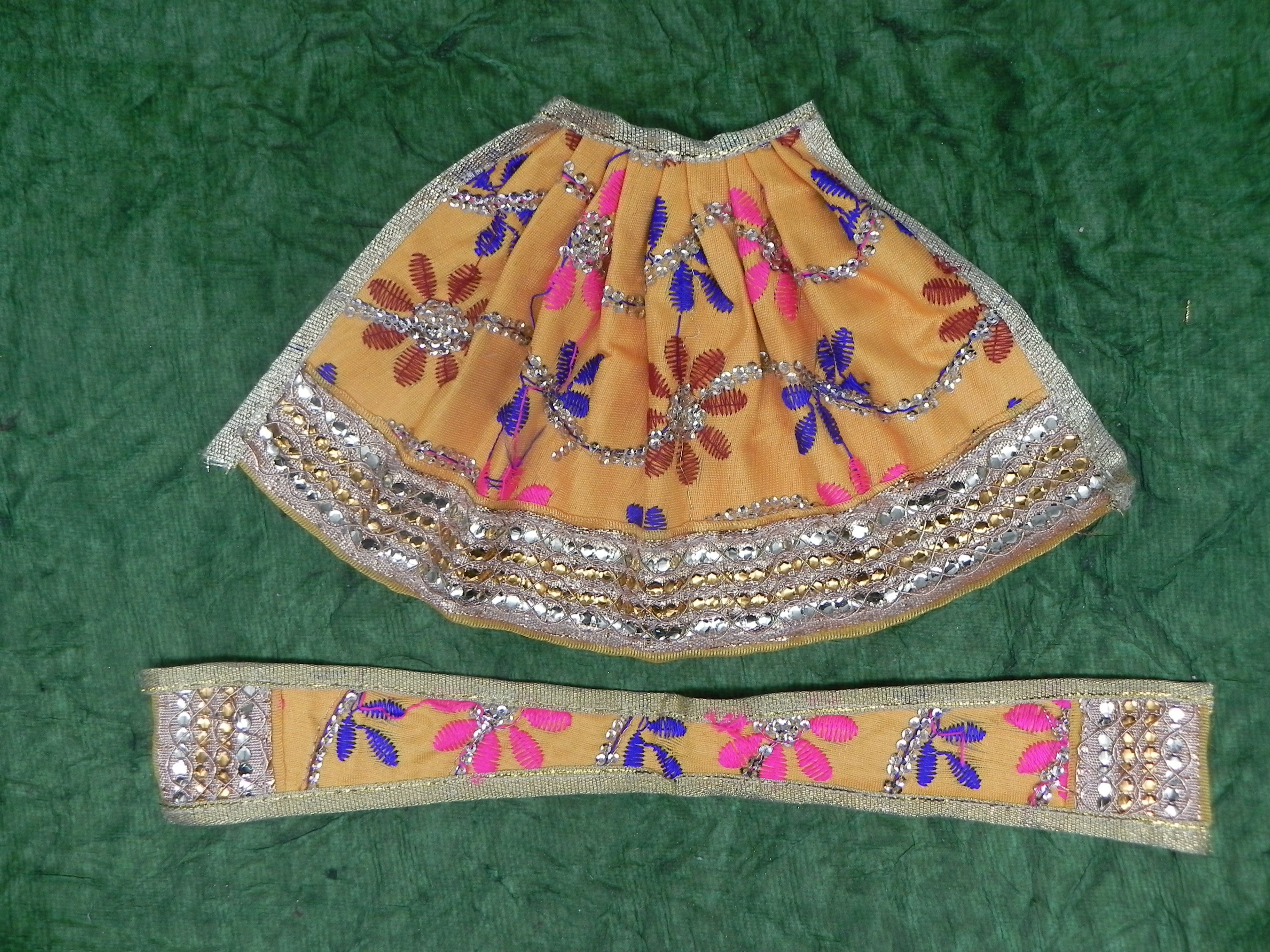 Flower Design Lehenga and Patka Set Height - 5 inch