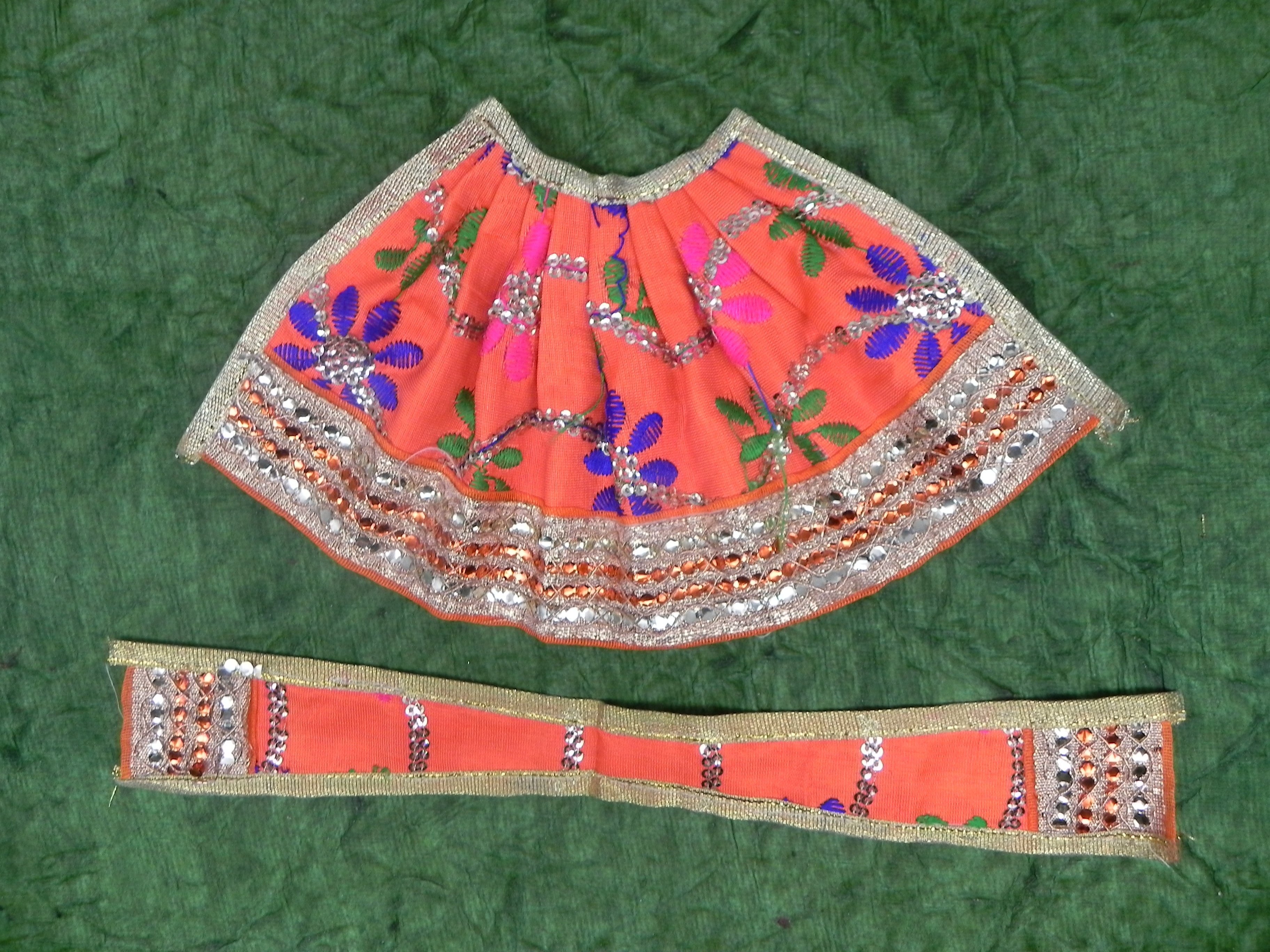 Flower Design Lehenga and Patka Set Height - 5 inch