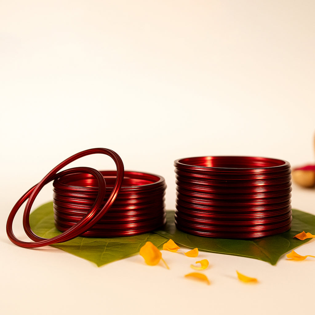 Plain Maroon Glass Bangles