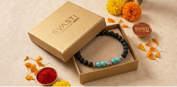 Svasti Sacred Lava & Turquoise Buddha Bracelet