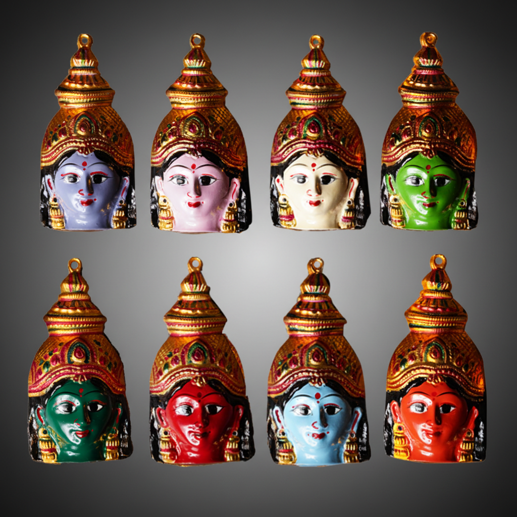Traditional Multi-Coloured Ashtalakshmi Face.