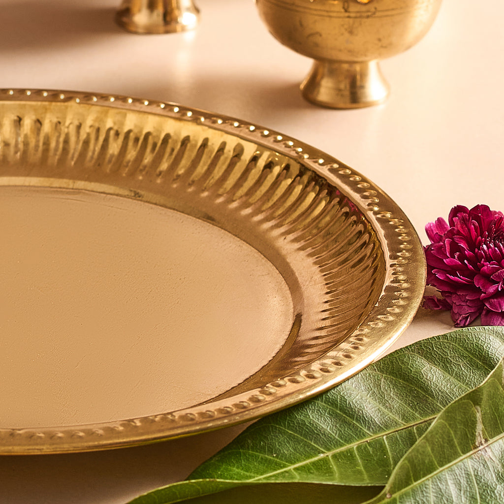 Handcrafted Brass Pooja Plate