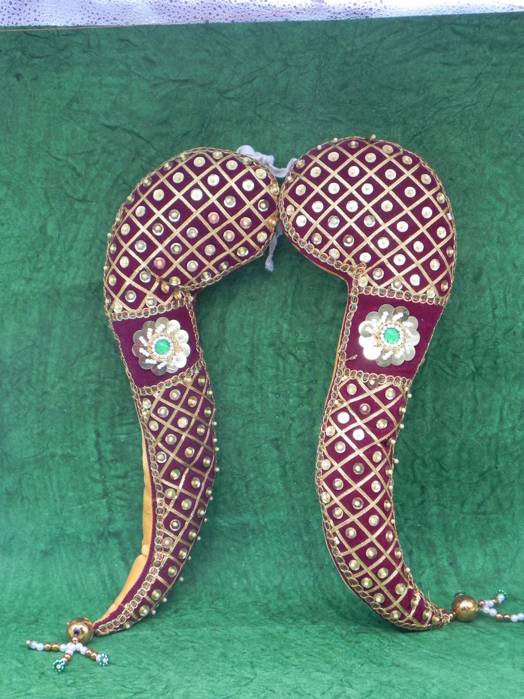 Grand Velvet Tomala Pair for Deity Altar Side Decoration - 18 Inch