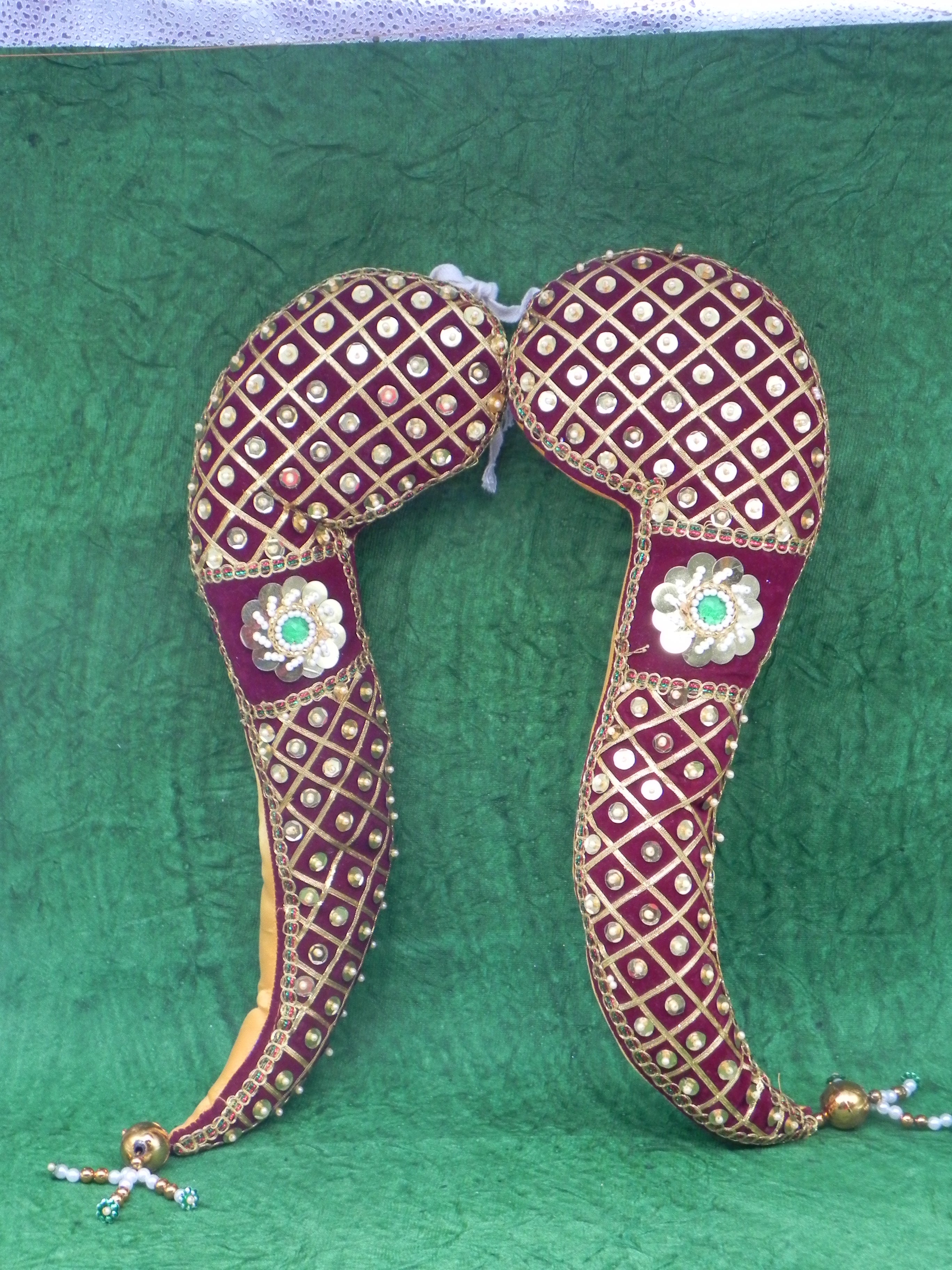 Grand Velvet Tomala Pair for Deity Altar Side Decoration - 18 Inch