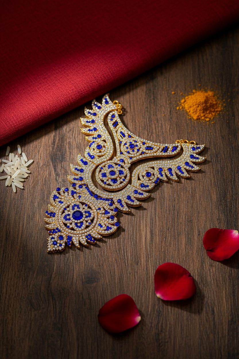 Stone Necklace Decoration for Deity Idols - 9 Inch