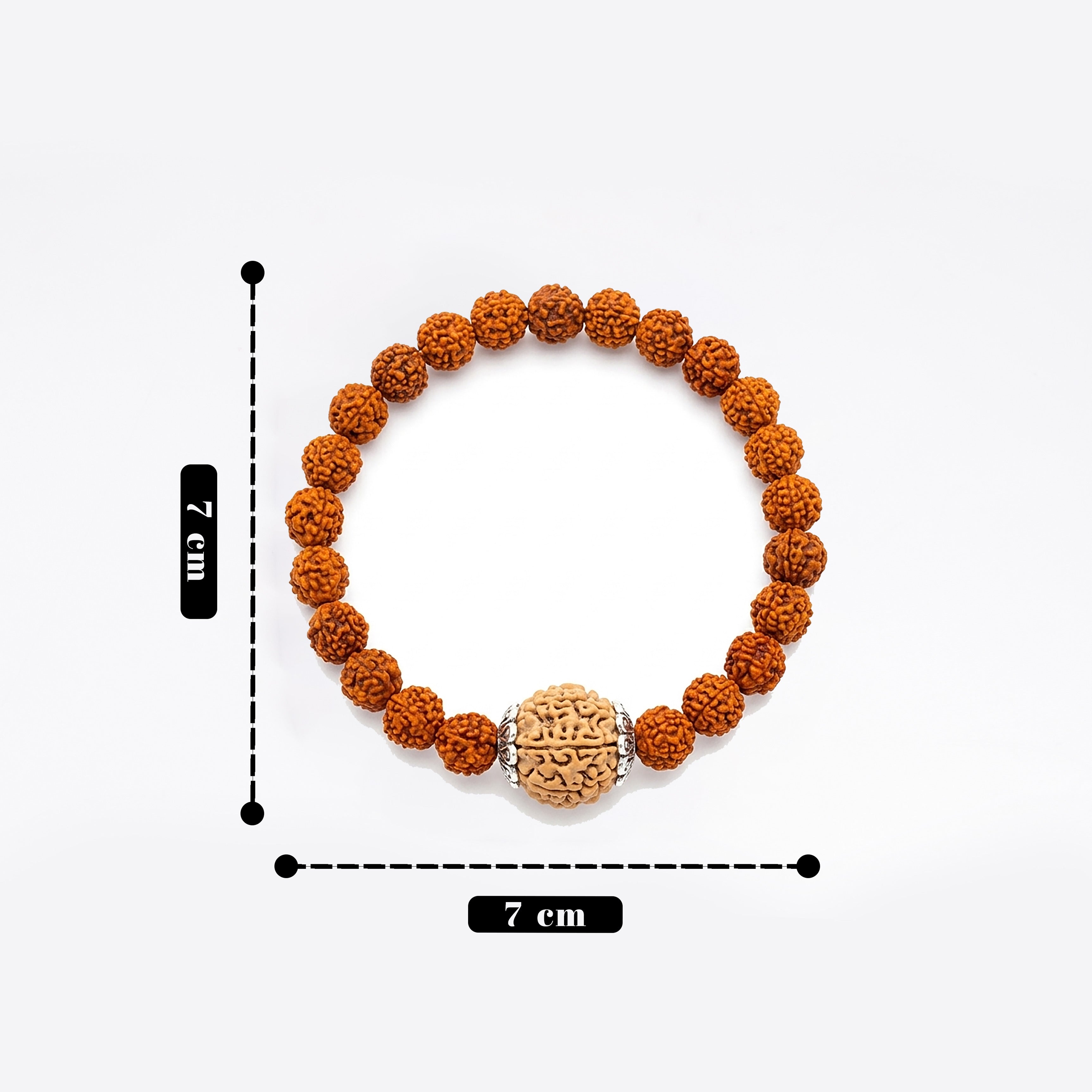 Rudraksha Bracelet with Silver Toned