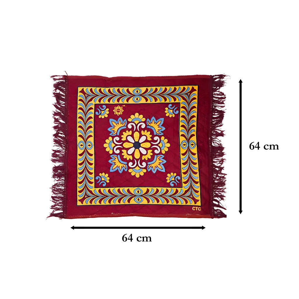 Red Velvet Pooja Aasan Cloth