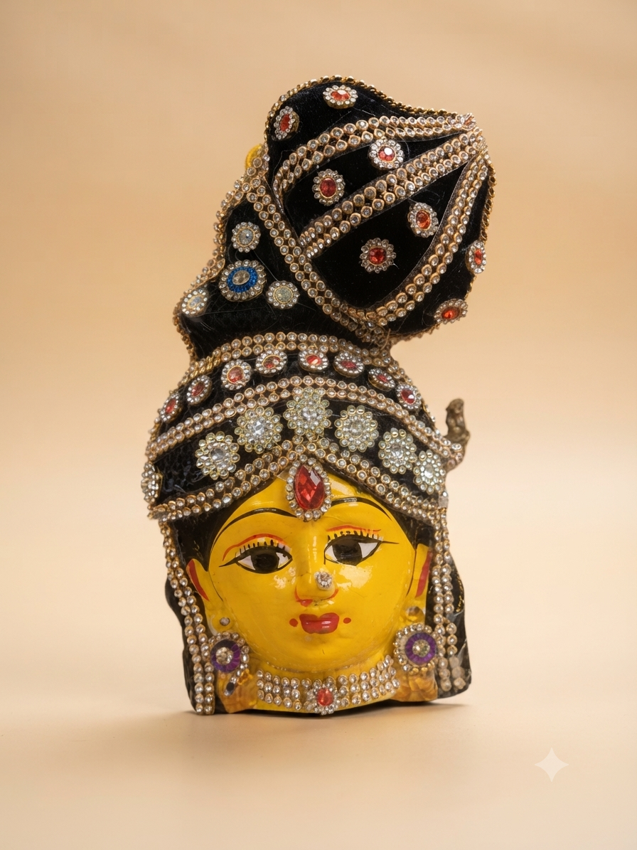 Varalakshmi Face Mukhut with Crown Bun