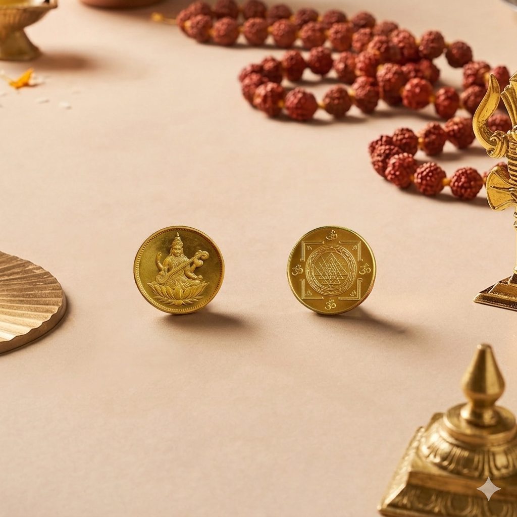Sacred Pooja Coir Yantra Coins – Set of 10 (2.5 cm)