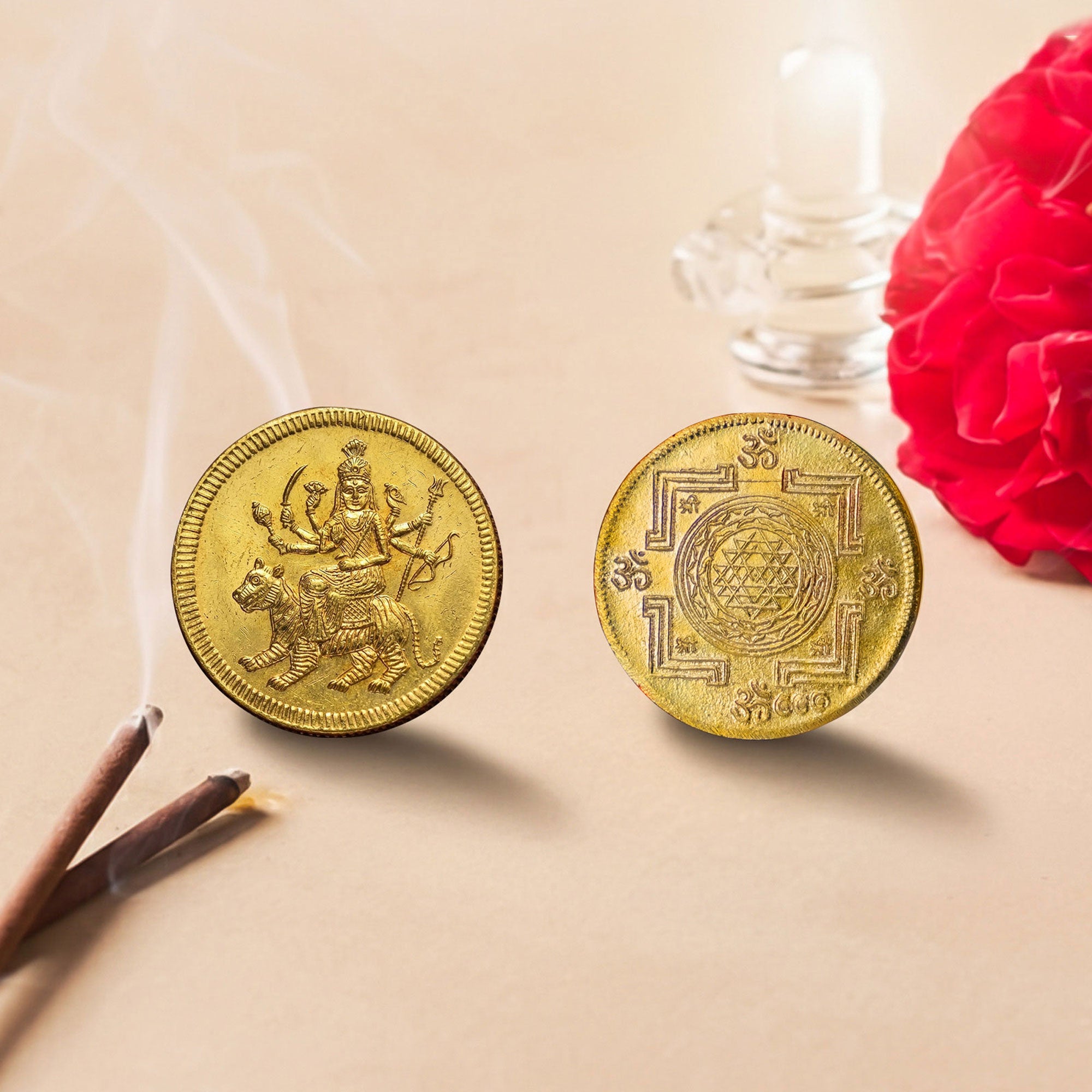 Holy Golden Deity Coin Sacred Elegance