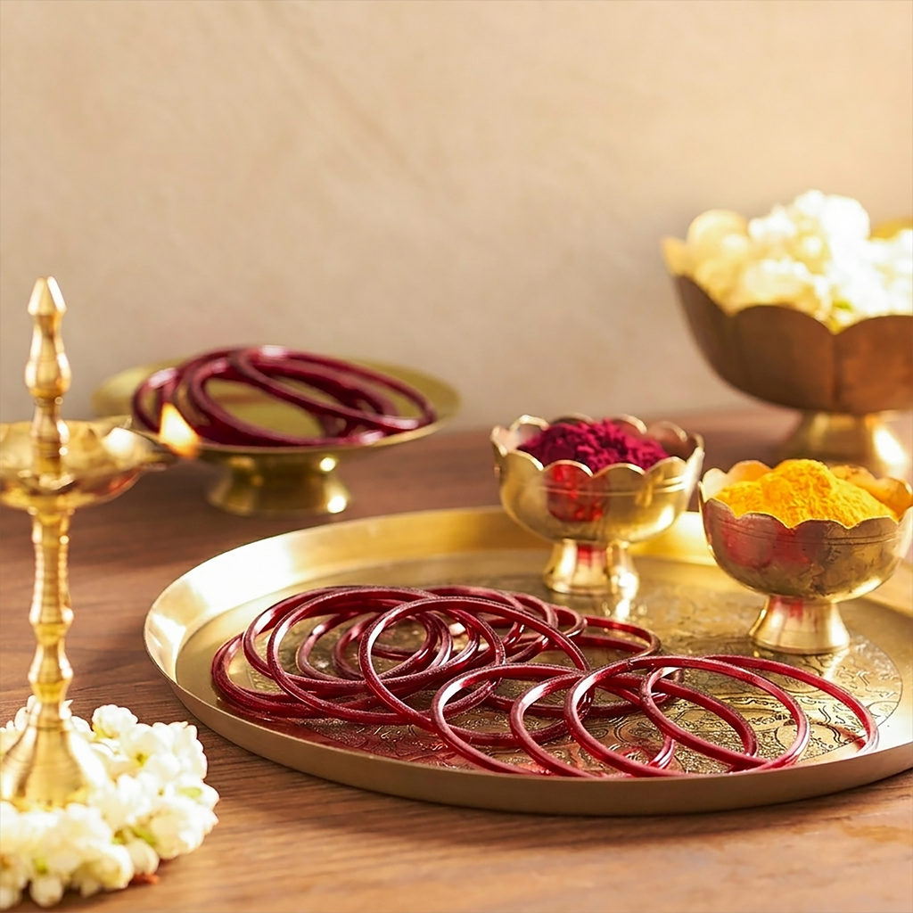 Plain Maroon Glass Bangles
