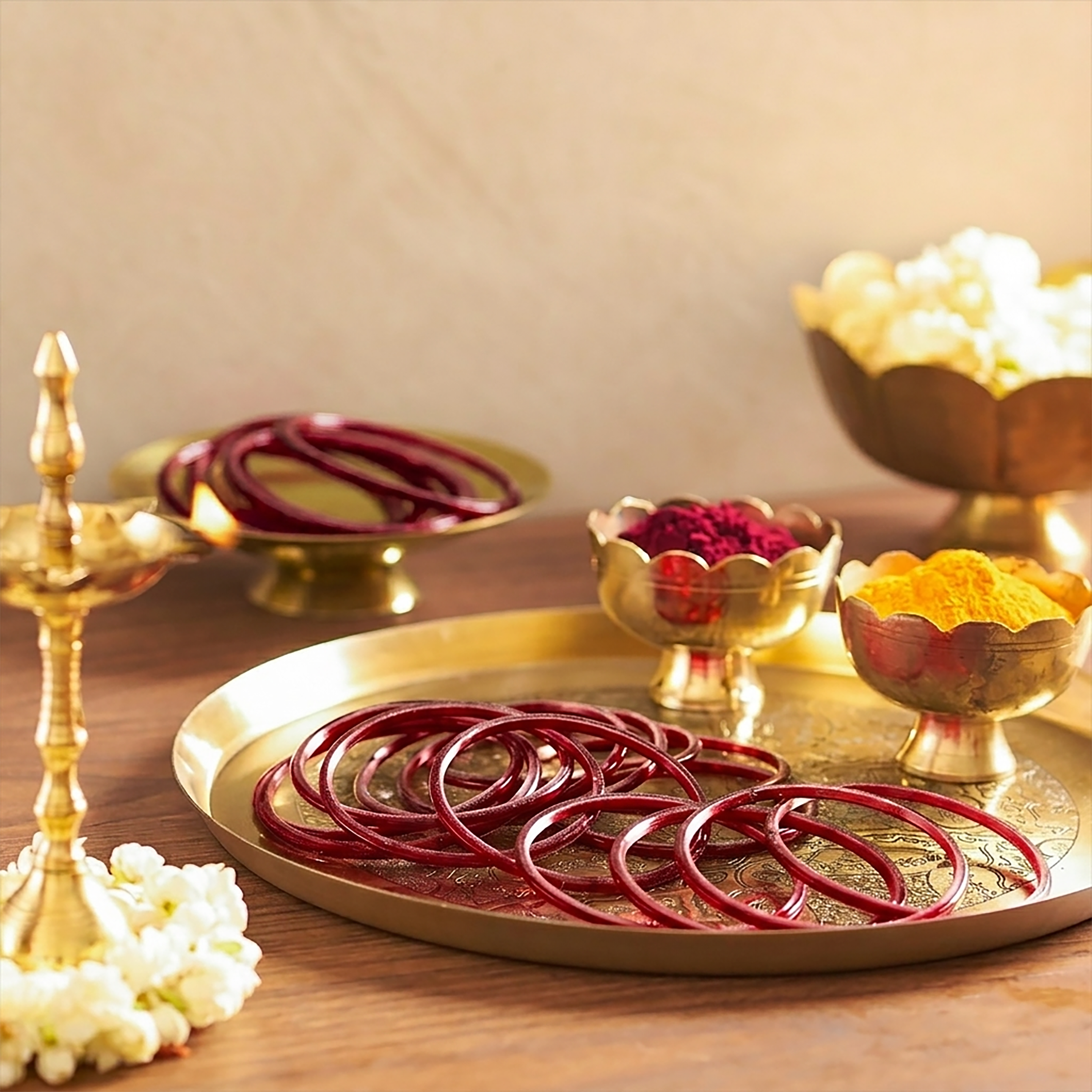 Plain Maroon Glass Bangles