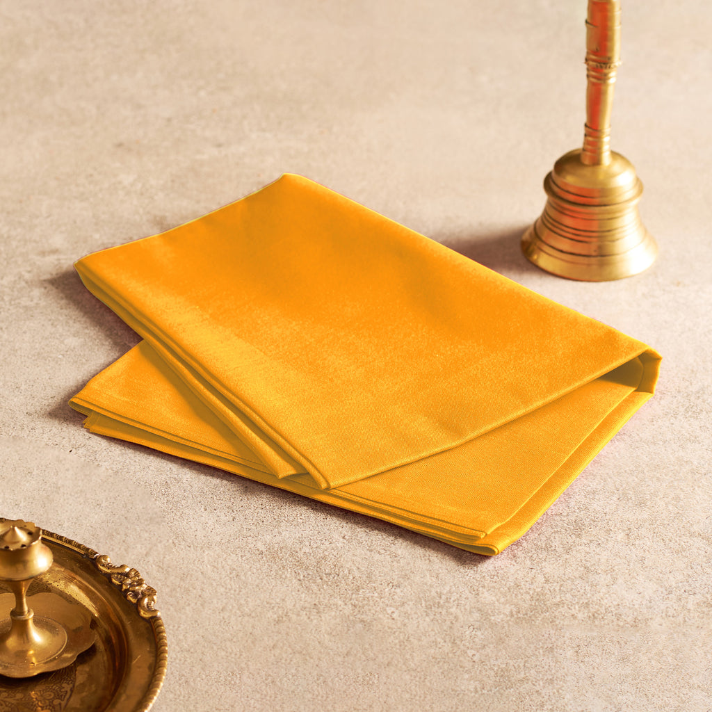Cotton Yellow Puja Cloth -  120 x 80 cm