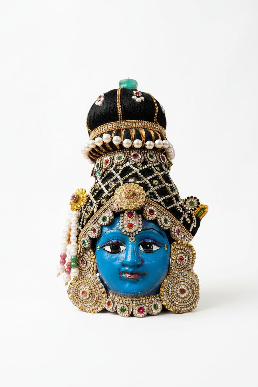 Lord Vishnu  Face Mukhut with Pearl & Stone