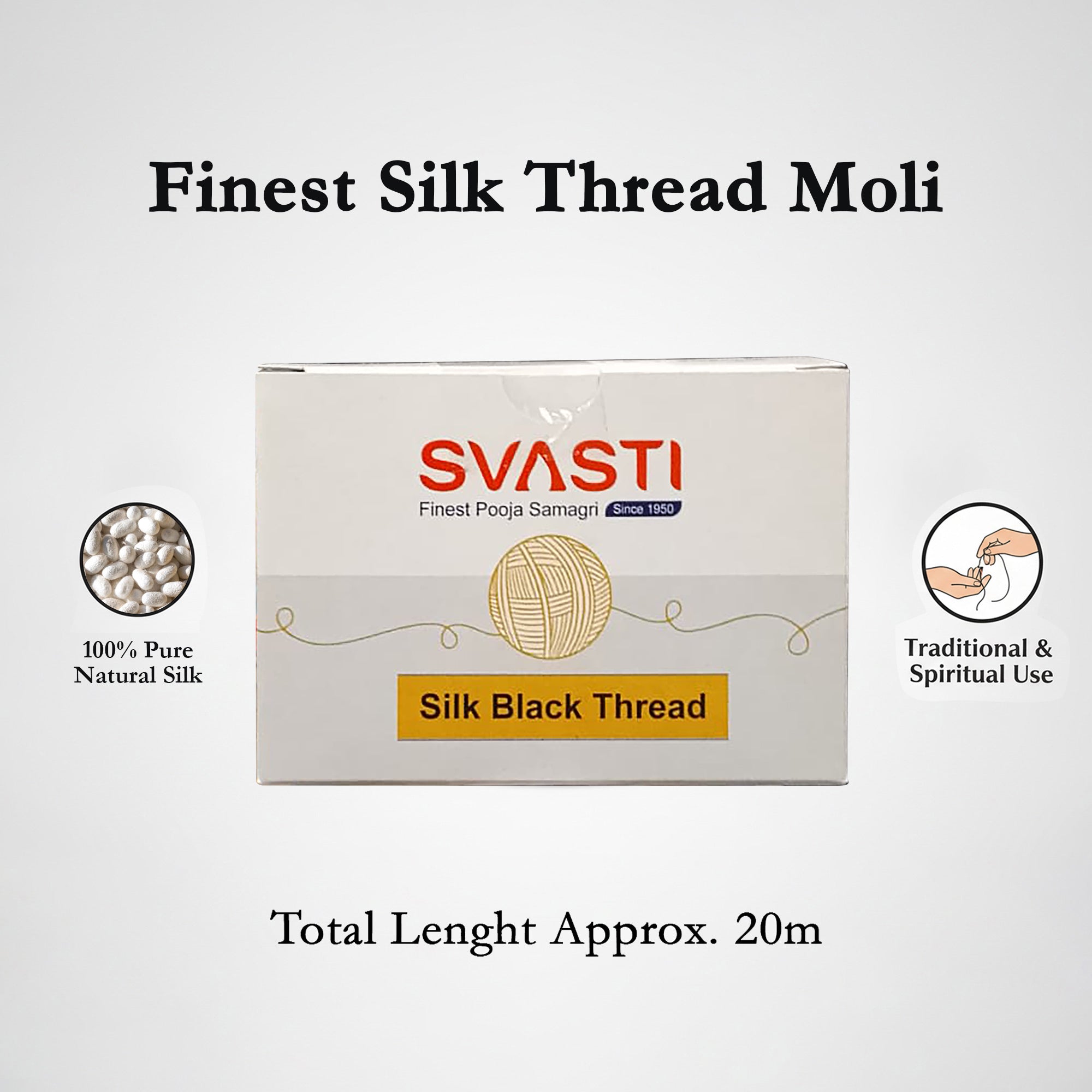 Silk Black Thread for Nazar (50 M).