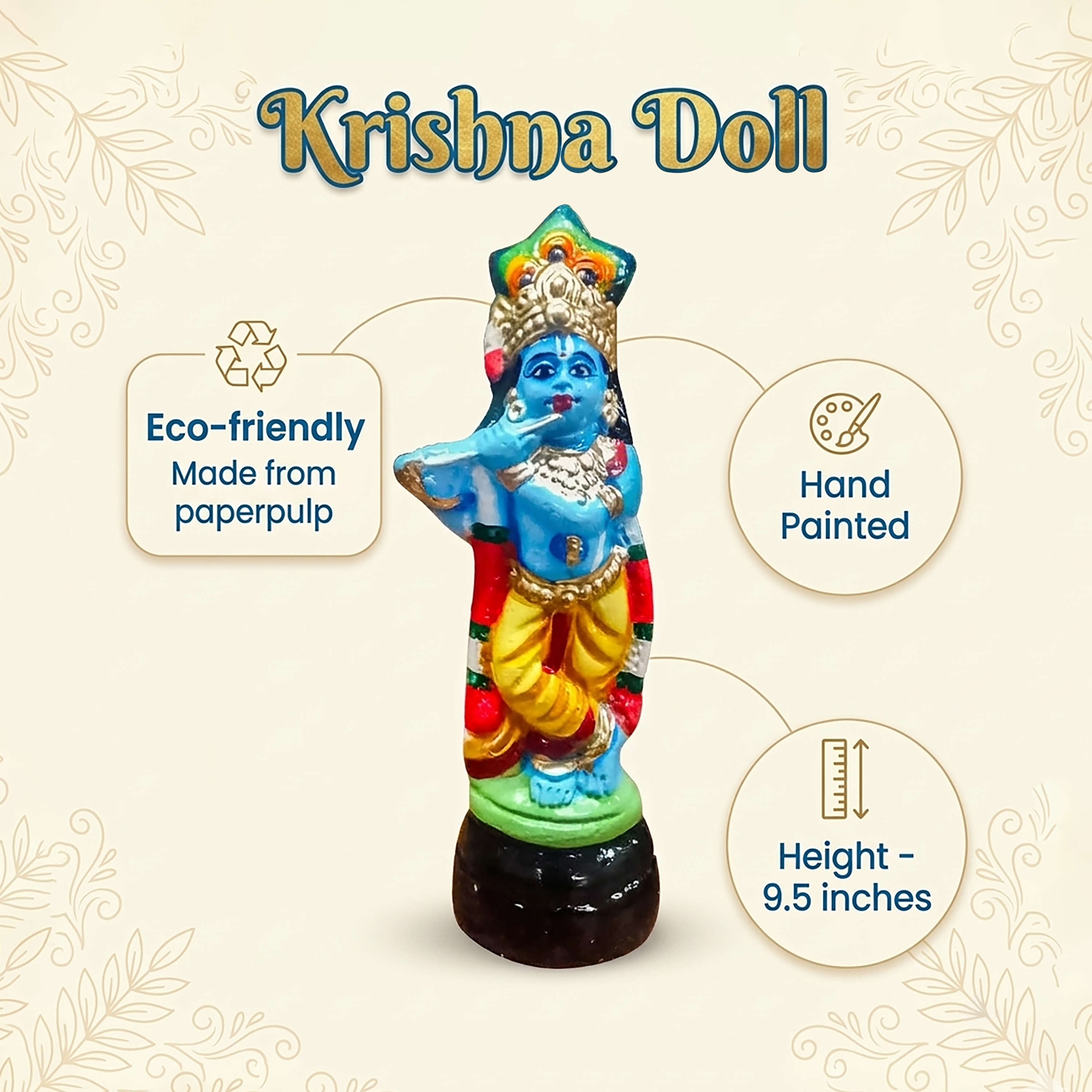Clay Krishna Doll for Janmashtami