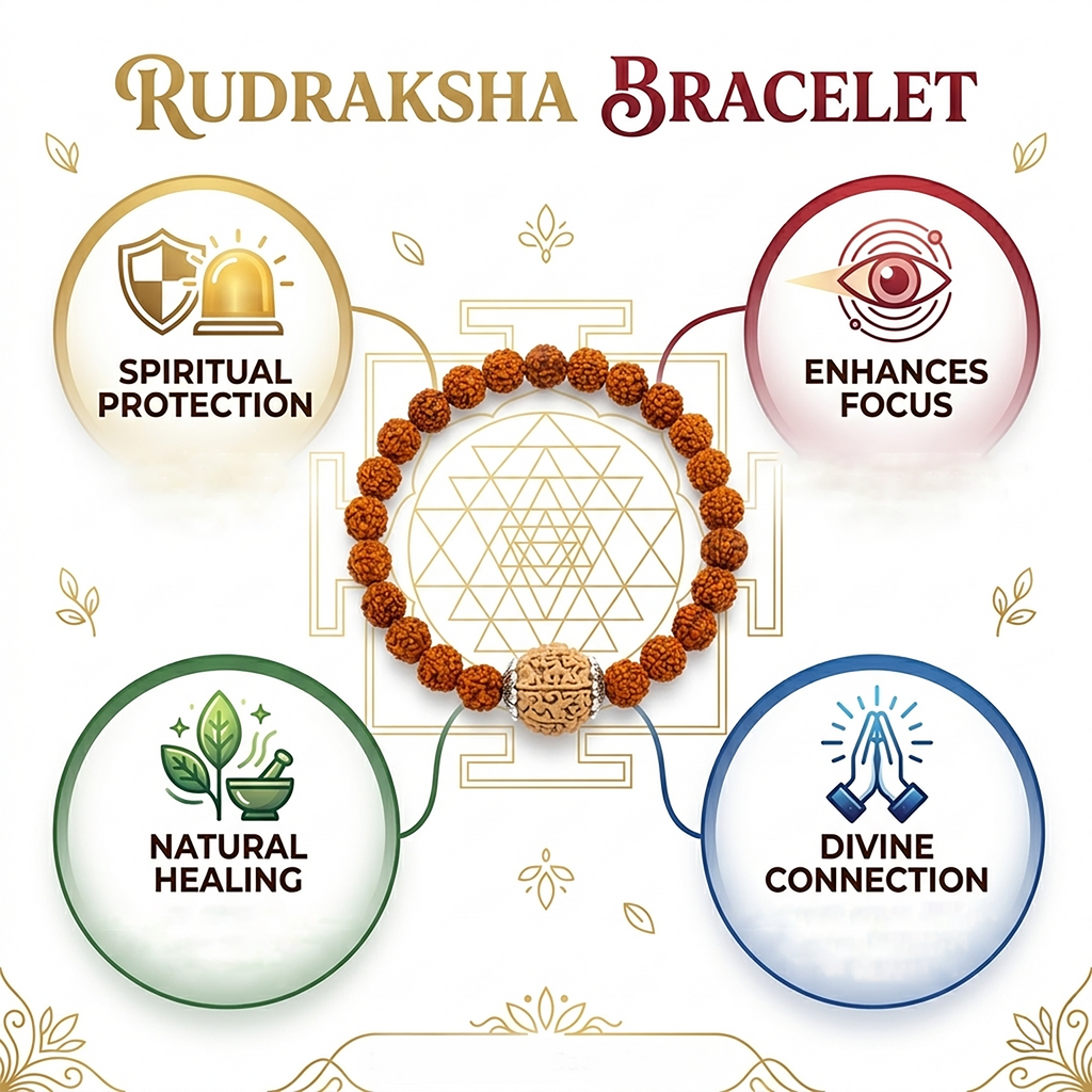 Rudraksha Bracelet with Silver Toned