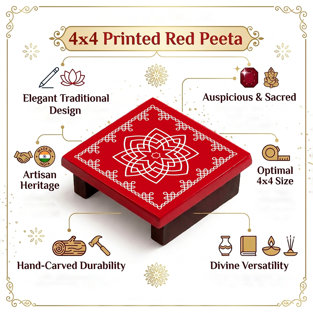 Small Red Pooja Peeta
