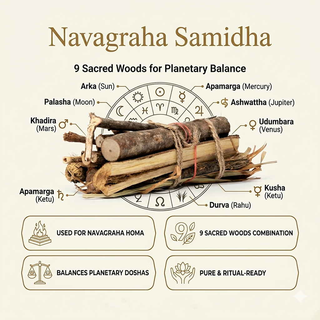 Navagraha Samidh Wood Bundle for Havan and Pooja.