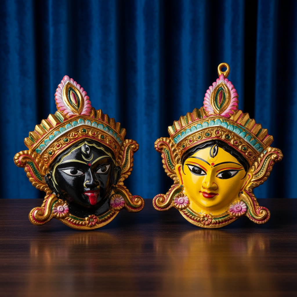 Kali Goddess Face Idol For Puja Med Size