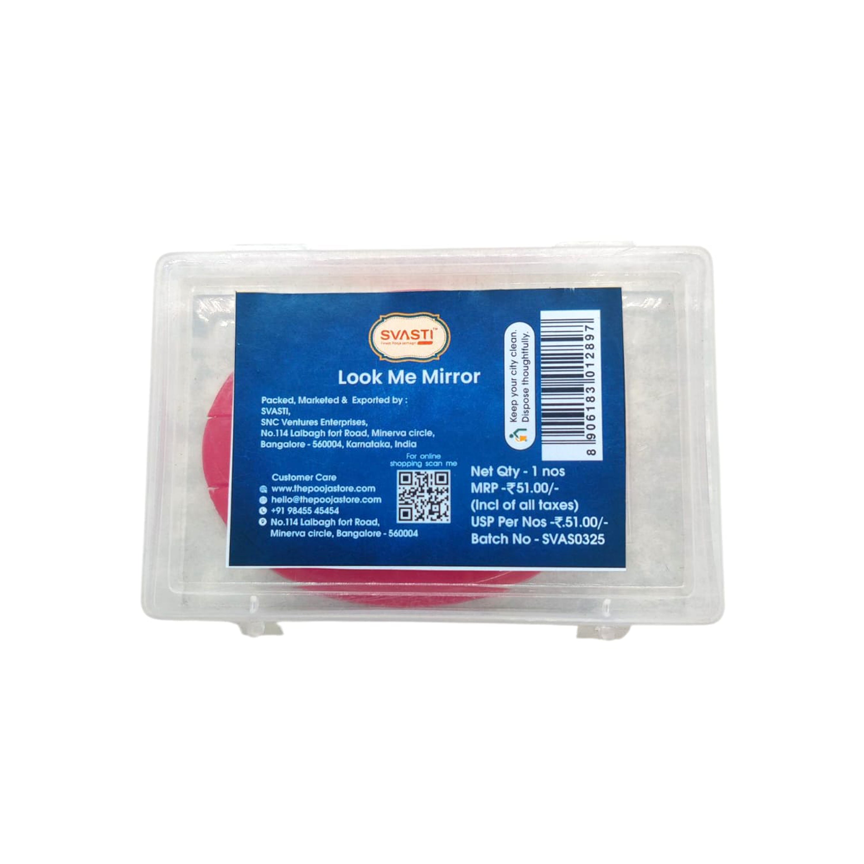 Traditional Red Pocket Mirror