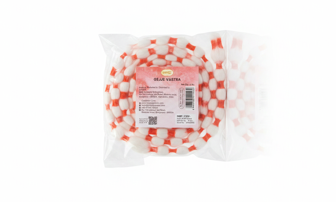 Packaged product with a clear label on a dark surface