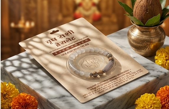 Collage of a traditional offering with a decorative card and items on a table.