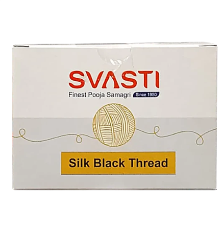 Box of Svasti Silk Black Thread on a white background