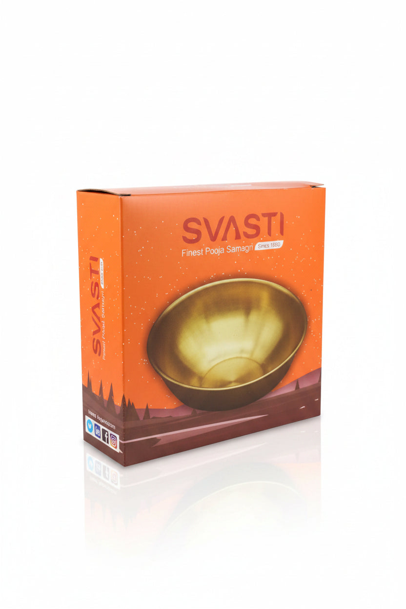 Orange box with 'SVASTI' branding on a table