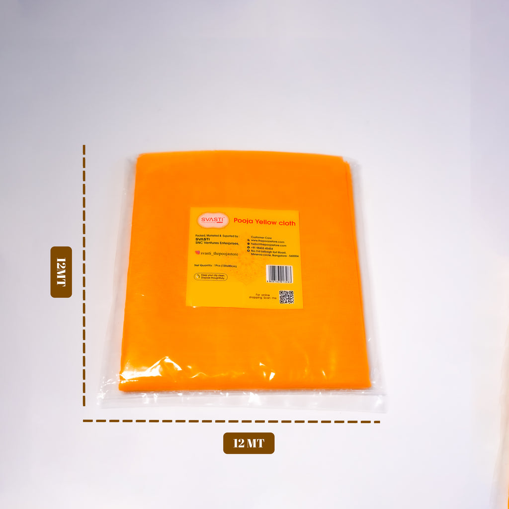 Cotton Yellow Puja Cloth -  120 x 80 cm