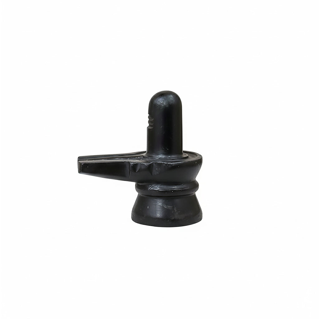 Black plastic component on a white background