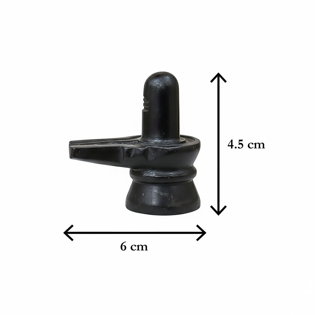 Black metal object with dimensions labeled on a white background