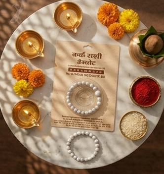 Collage of a product packaging with text and images on a decorative background