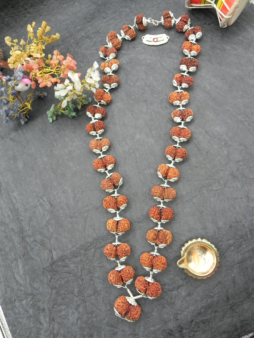 Pure Silver Double  Rudhrakshi Mala [ 33 Beads ]