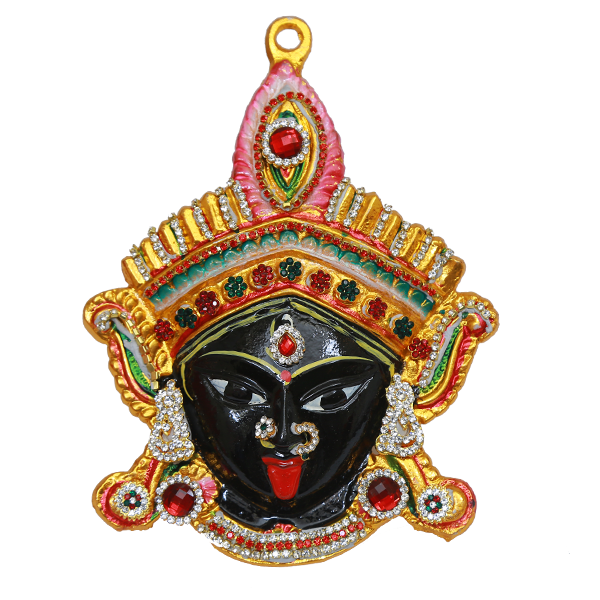 Kali Mata Face with Stone Decoration